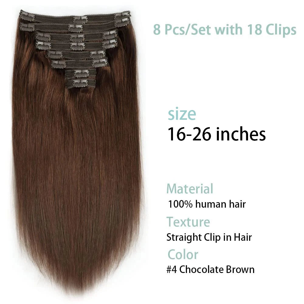 Thick Brown Clip-In Extensions