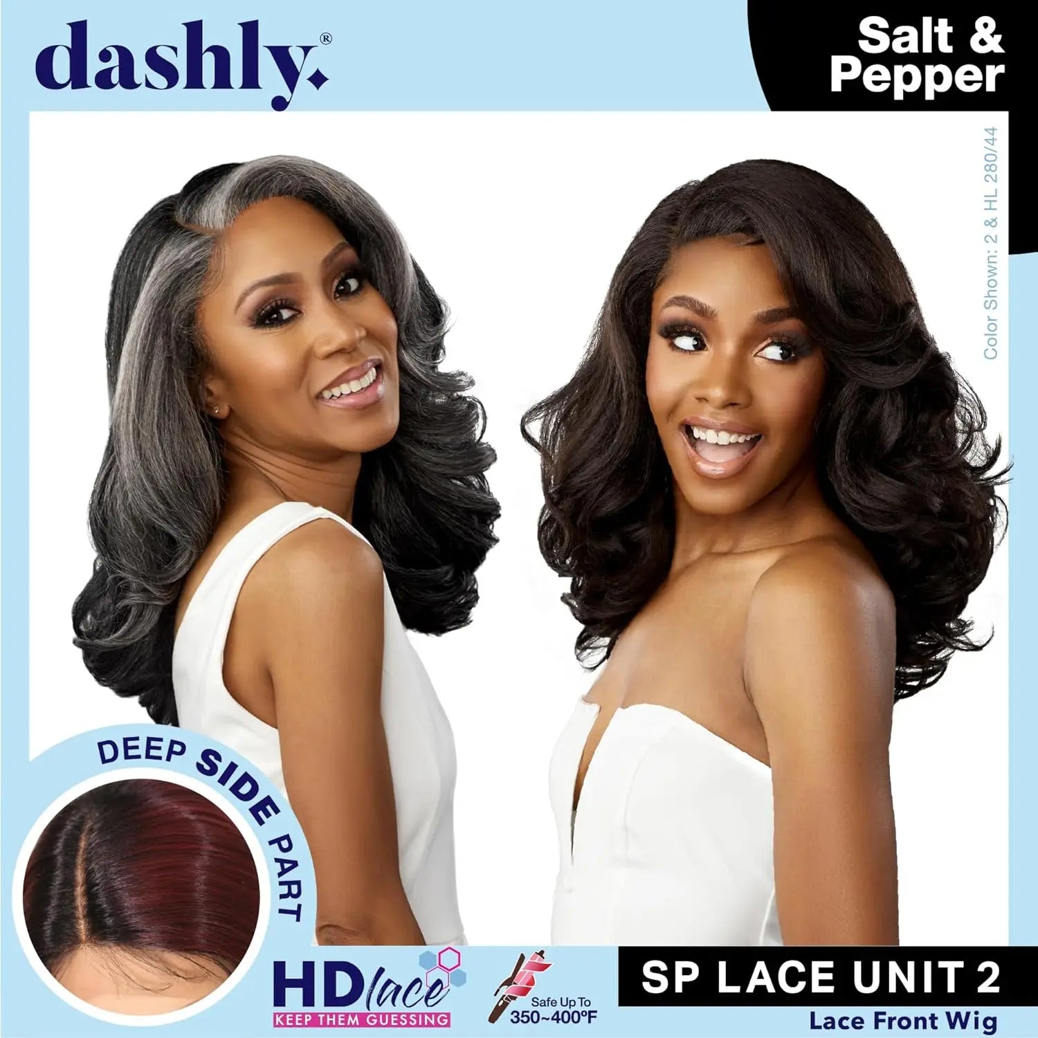 Sensationnel Dashly HD Lace Front Wig Salt N Pepper SP Unit 2