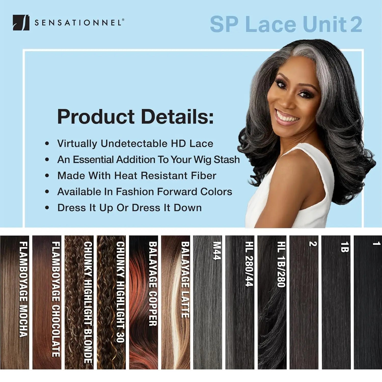 Sensationnel Dashly HD Lace Front Wig Salt N Pepper SP Unit 2