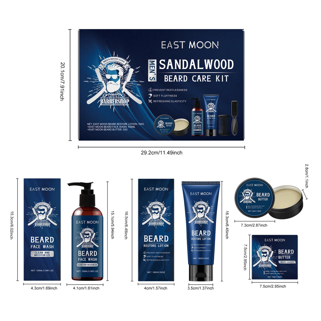 EASTMOON Beard Care Kit (Sandalwood Fragrance)