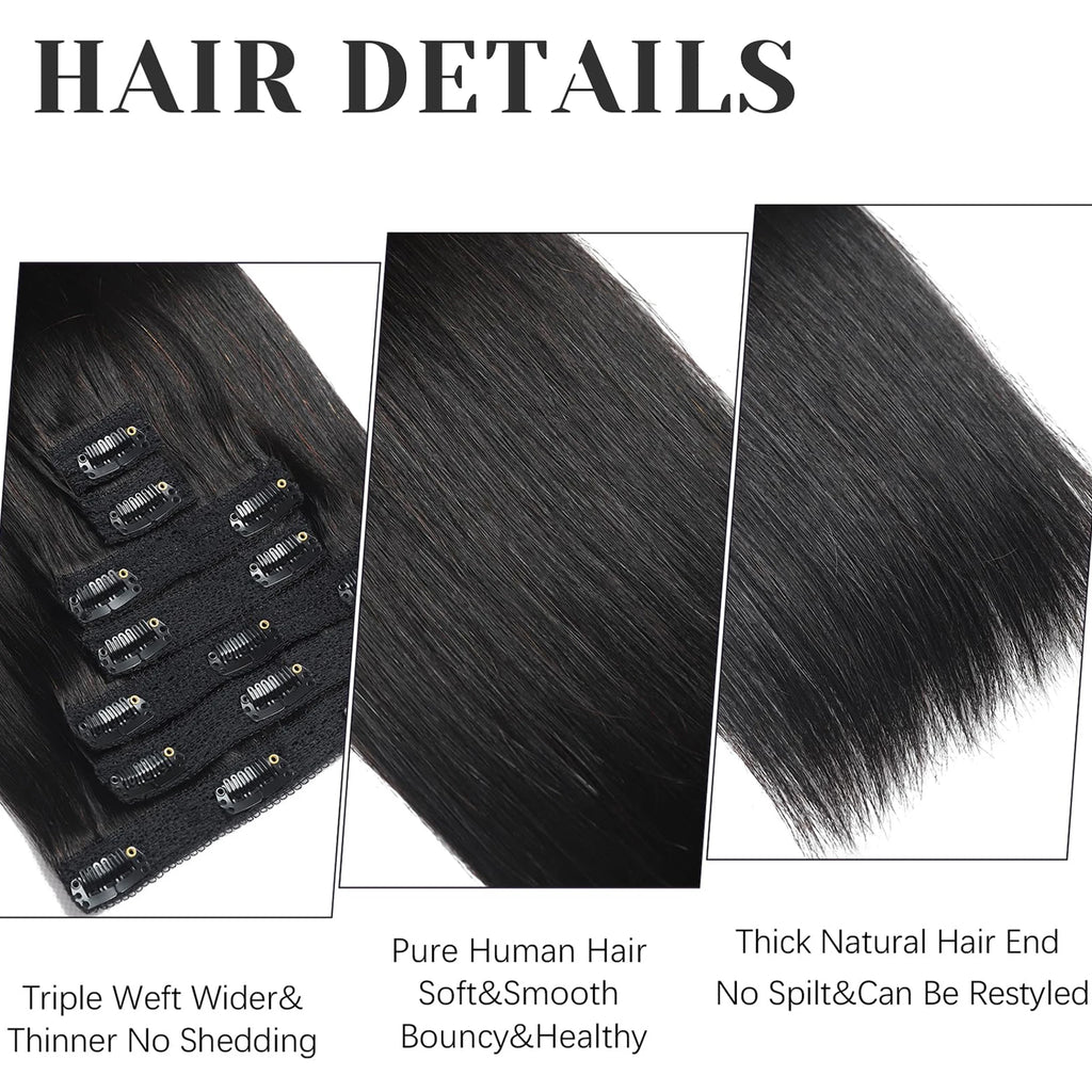 Thick Brown Clip-In Extensions