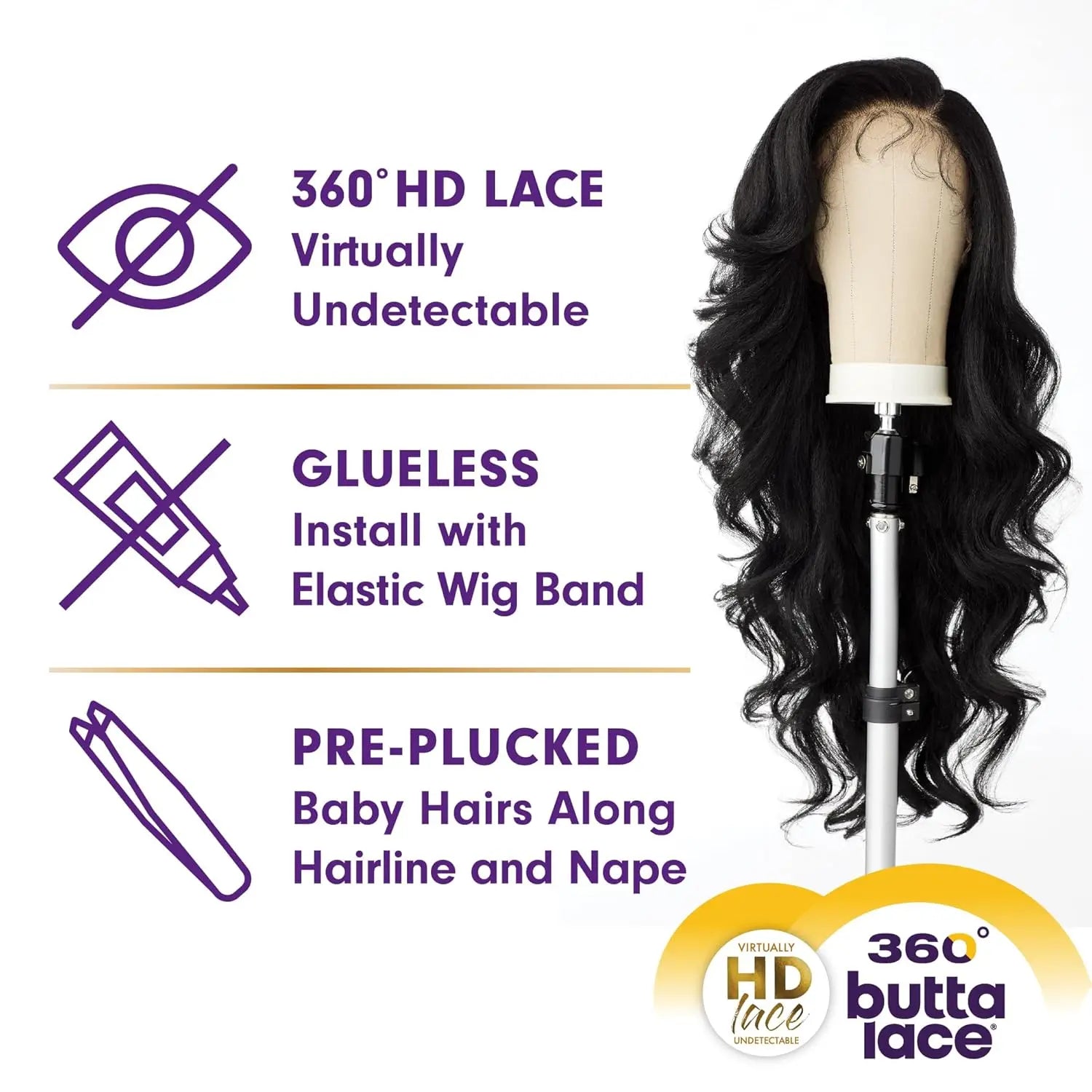 Sensationnel HD Lace Front Wig Glueless Butta 360 Unit 8