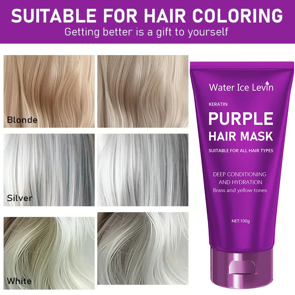 Purple Hair Toning Mask for Blonde, Silver & Bleached Hair | Removes Brassiness 100g