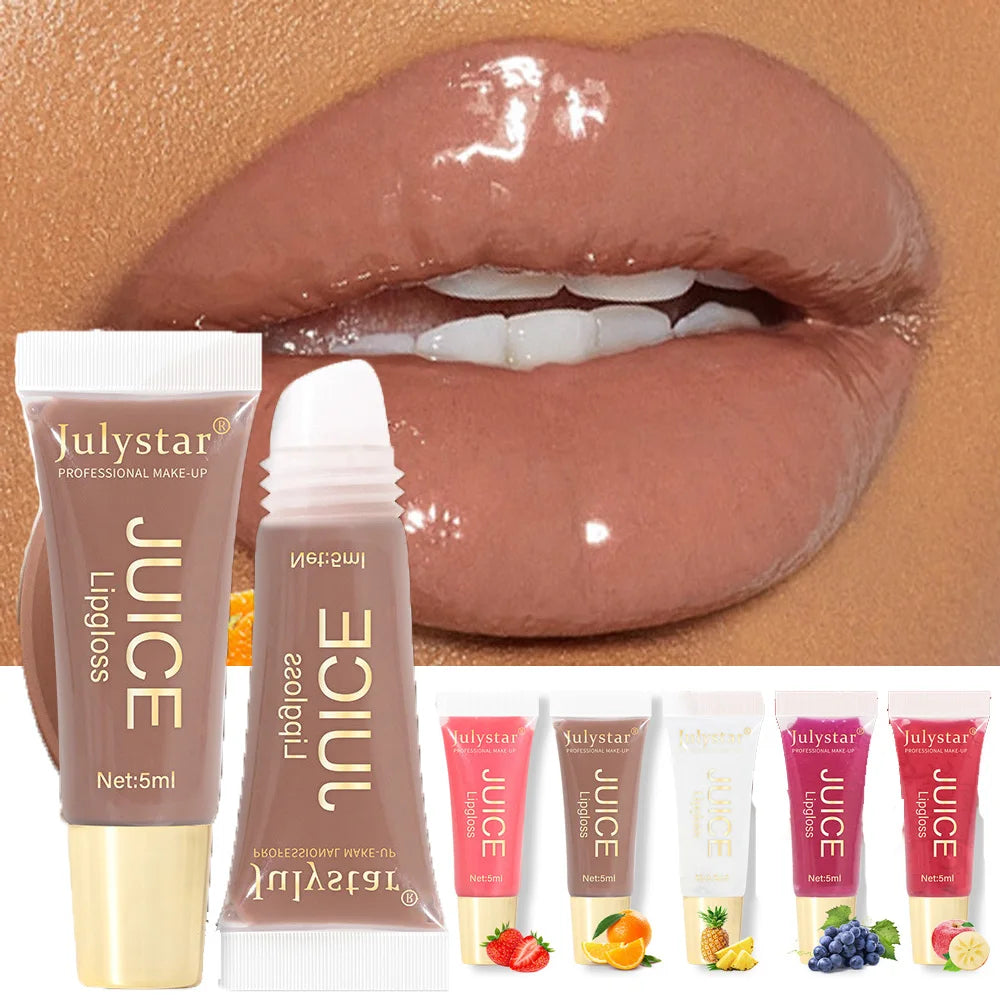 Nude Brown Plumping Lip Gloss – Hydrating High-Shine Lip Juice