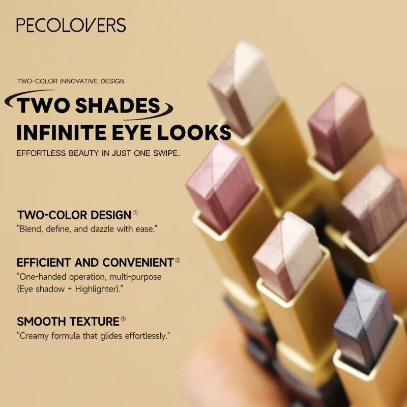 PECOLOVERS Double-Color Eyeshadow Stick