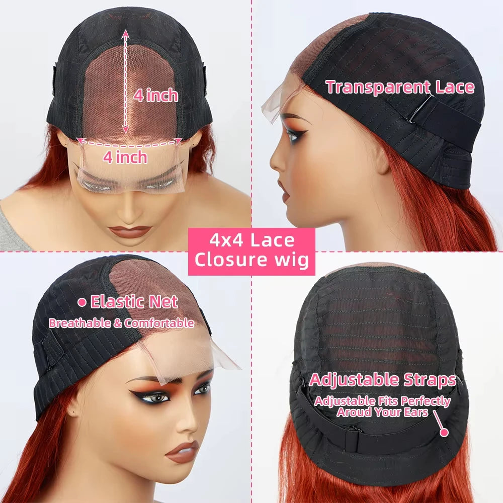 Ginger Body Wave Bob HD Lace Front Wig (#350)