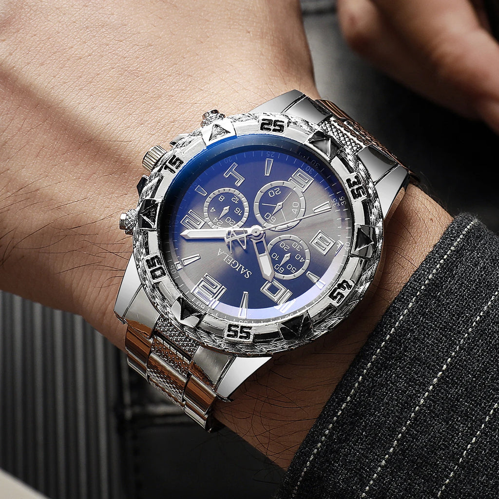 Men's 2-Piece Business Quartz Watch Set – Alloy Band