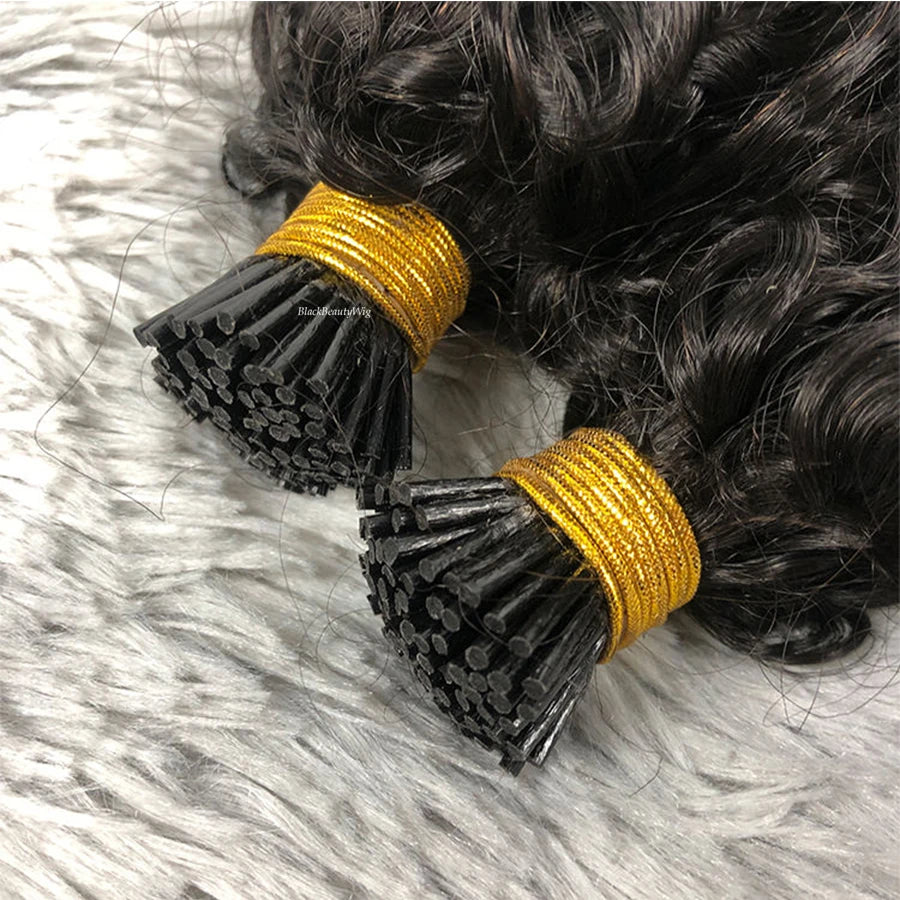 Curly I-Tip Microlink Extensions