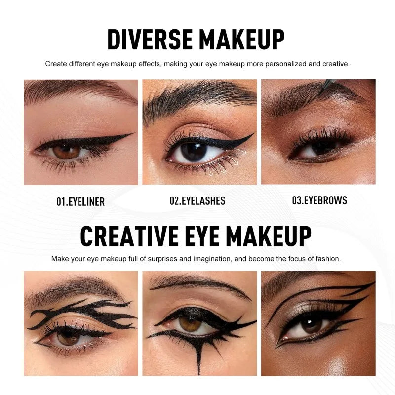 PECOLOVERS Liquid Eyeliner Pen Set – 5pcs Black