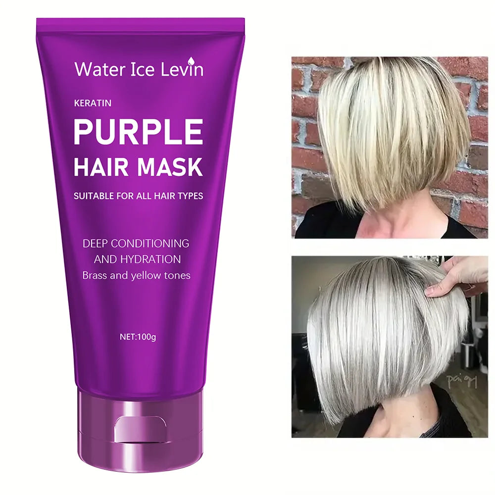 Purple Hair Toning Mask for Blonde, Silver & Bleached Hair | Removes Brassiness 100g
