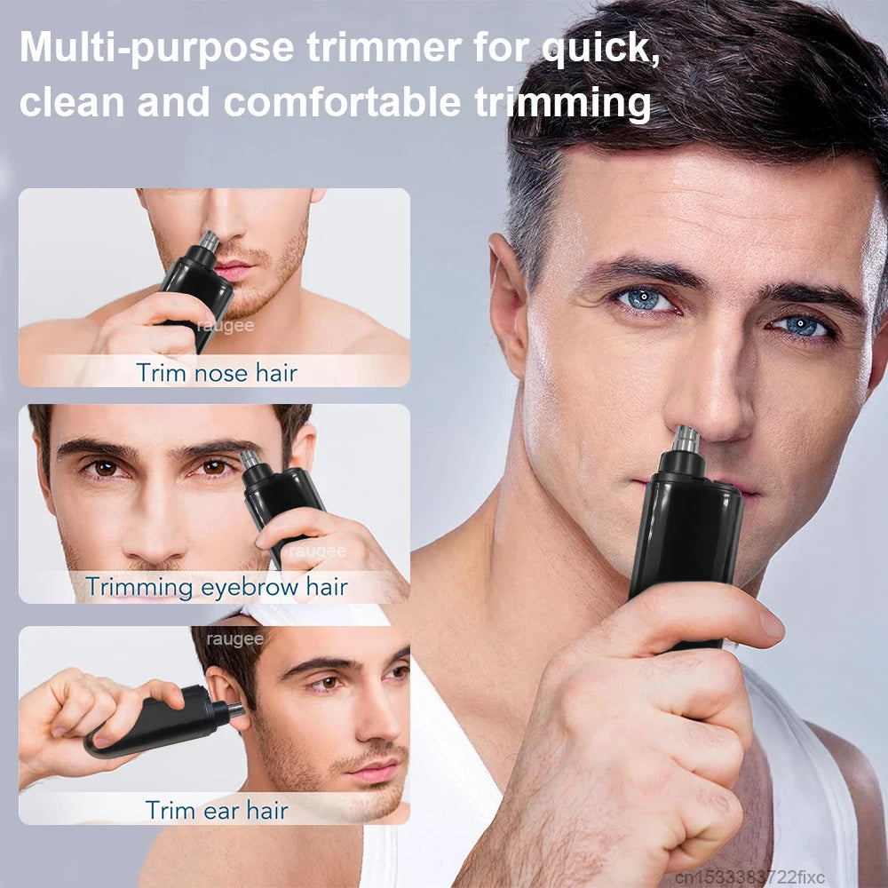 Rechargeable Electric Nose Hair Trimmer for Men | Eyebrow & Ear Hair Clipper, Mini Portable