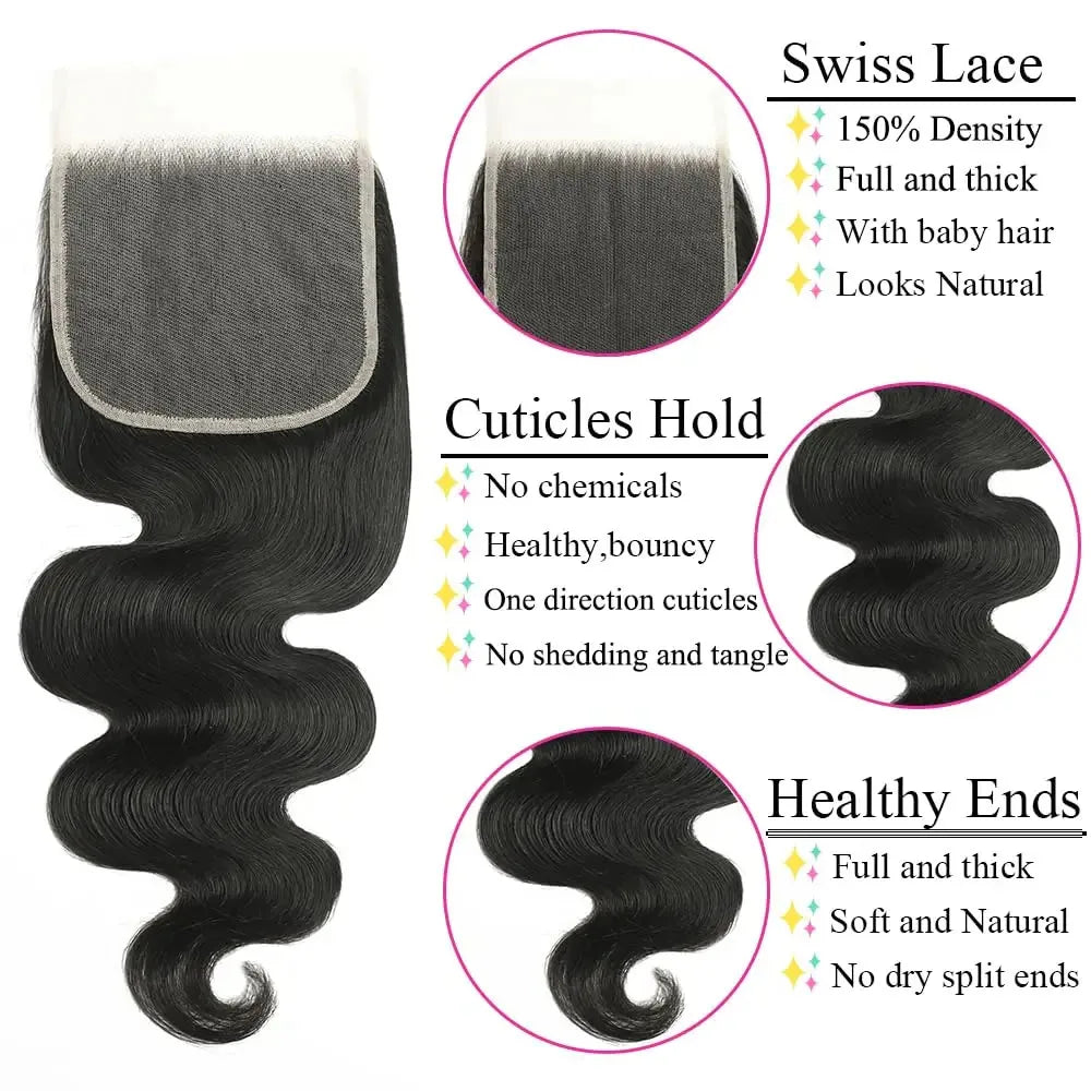 Body Wave HD Swiss Lace Closure