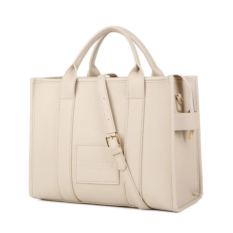 Women's Soft PU Leather Tote Shopper Bag | Shoulder Crossbody Purse