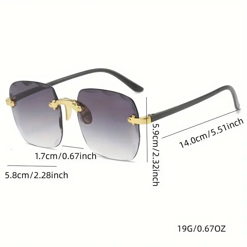 3-Pack Square Rimless Sunglasses for Men & Women | UV400 Protection, Trendy Summer Shades