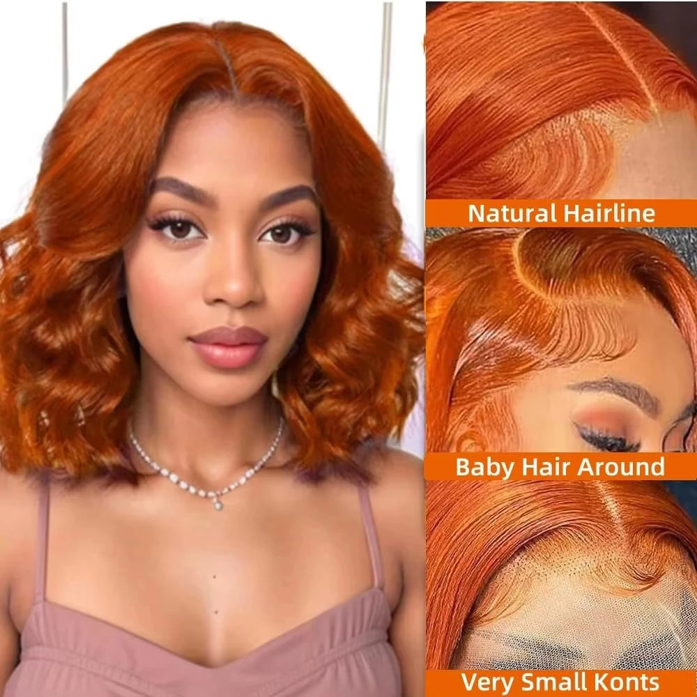 Ginger Body Wave Bob HD Lace Front Wig (#350)