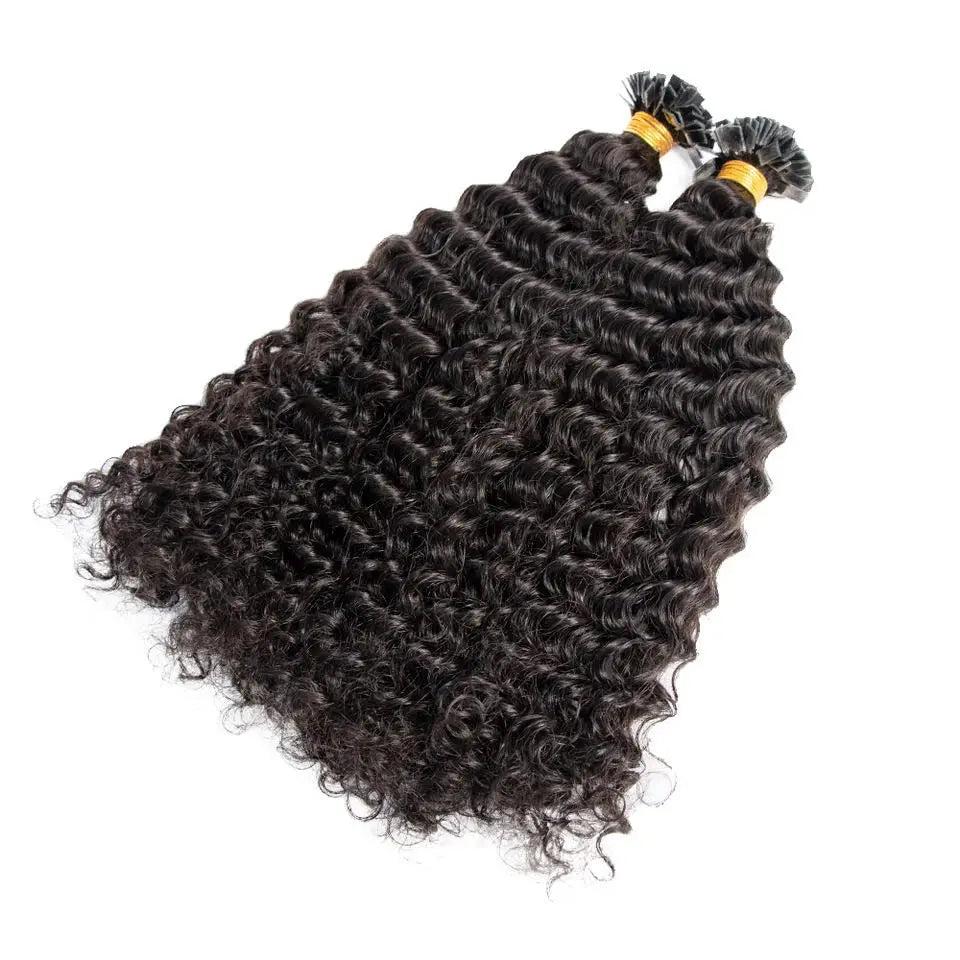 Deep Curly Flat-Tip Keratin Extensions
