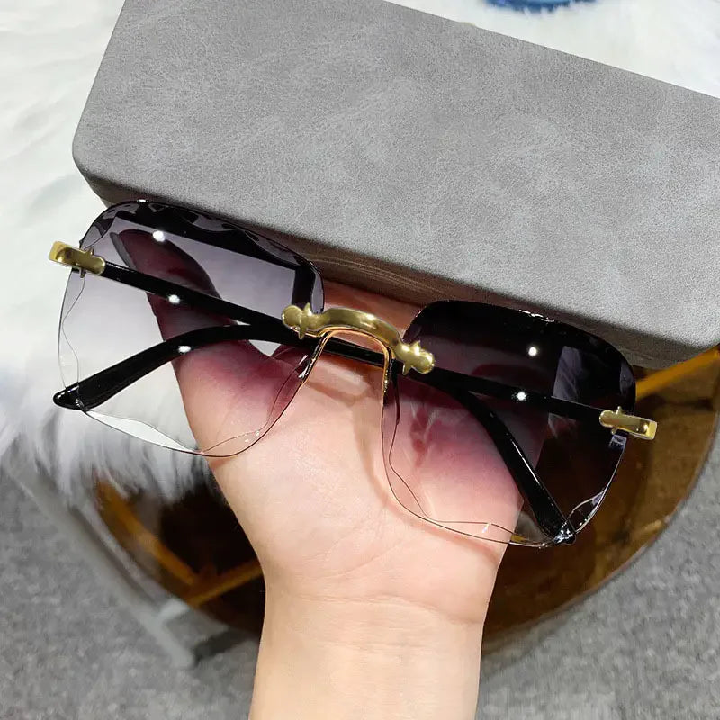 3-Pack Square Rimless Sunglasses for Men & Women | UV400 Protection, Trendy Summer Shades
