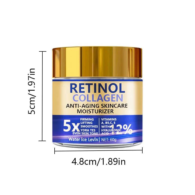 Retinol & Collagen Face Cream – 60g Anti-Aging Moisturizer with Hyaluronic Acid
