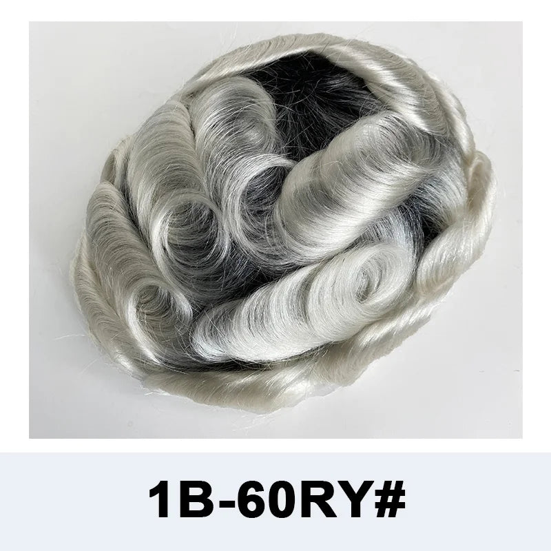 Poly PU Ombre Platinum Men’s Toupee