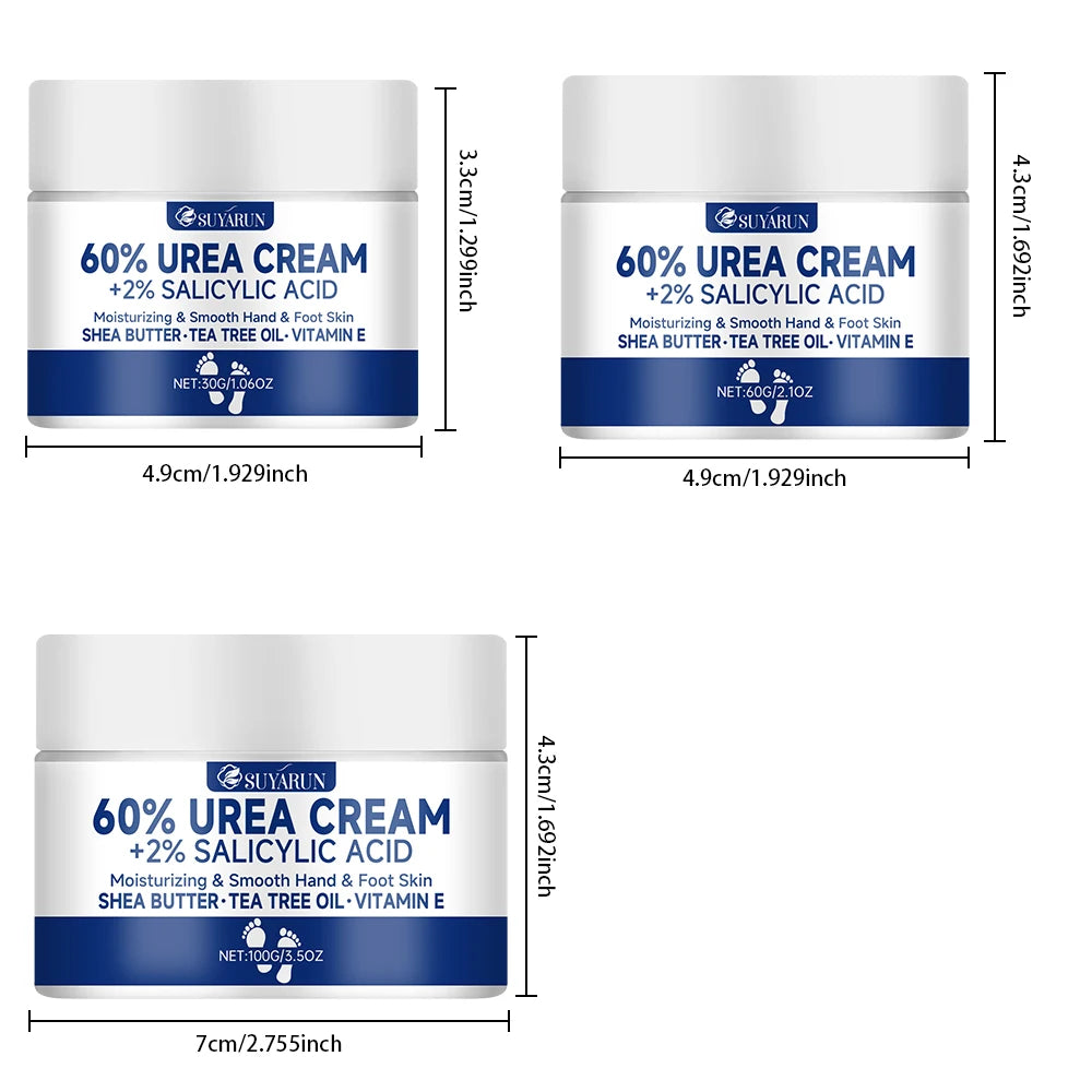 60% Urea Foot Cream for Cracked Heels & Dry Skin | Callus Remover & Intensive Foot Care