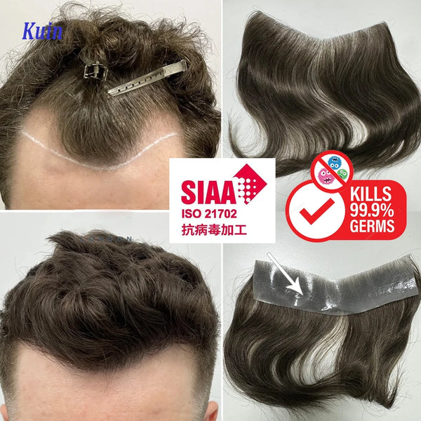 V-Loop Frontal Hairline Toupee for Men