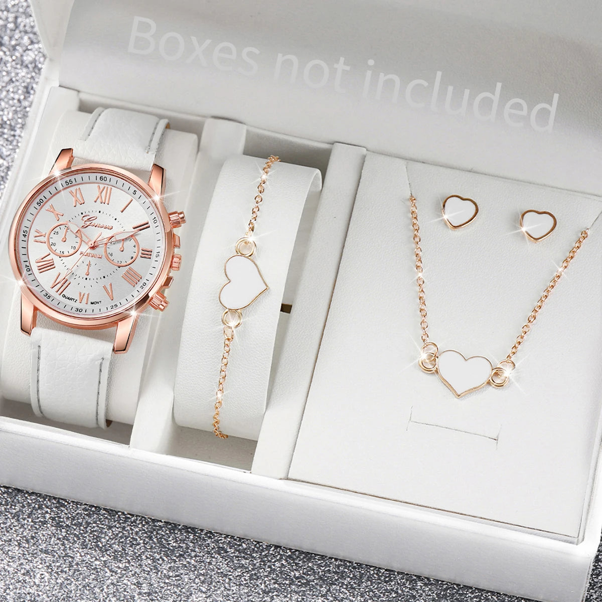 Women's 6-Piece Rhinestone Watch & Jewelry Set