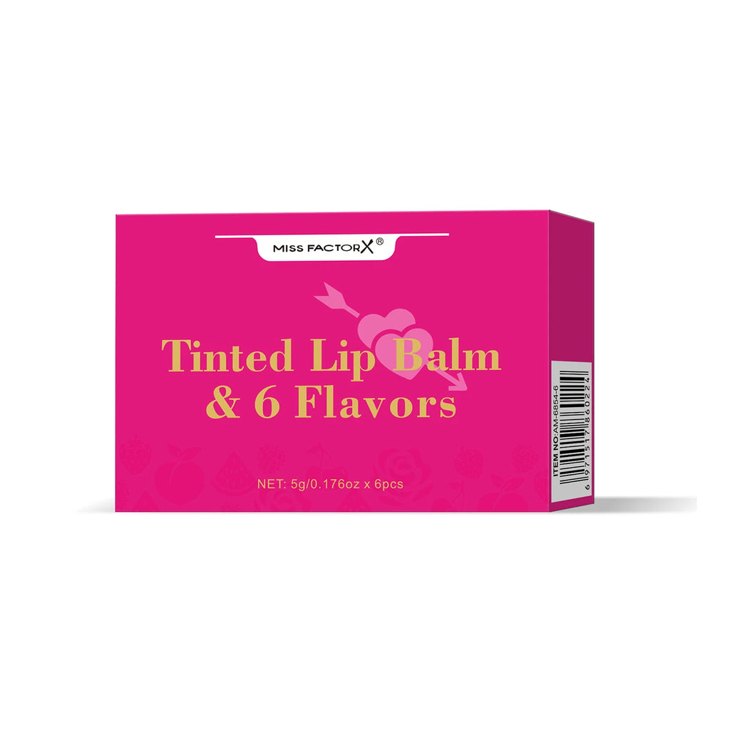MISS FACTORX Tinted Lip Balm Set – 6 Flavors