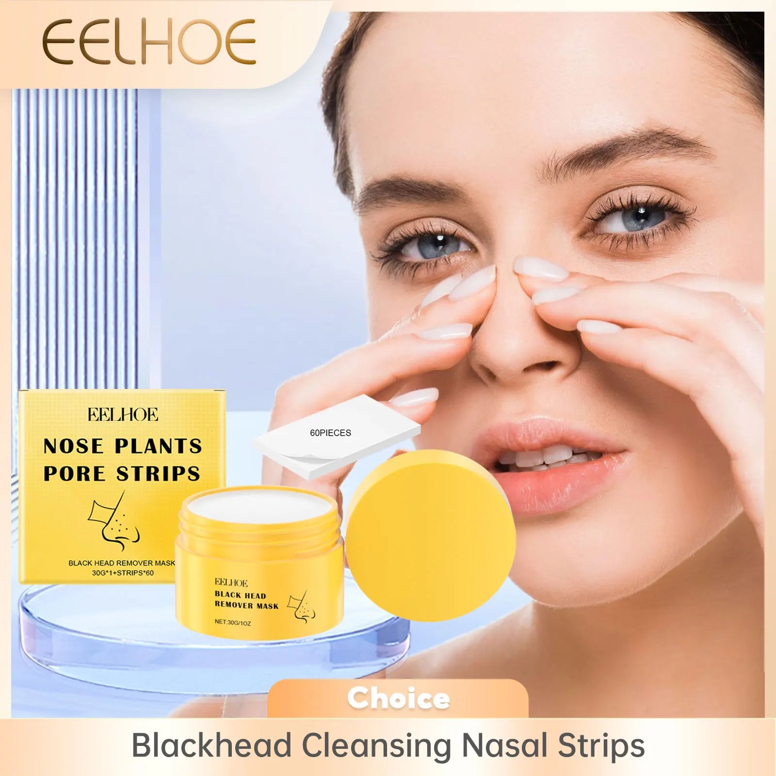 EELHOE Blackhead Remover Peel-Off Mask + 60 Strips