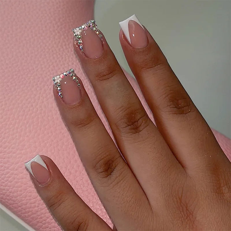 24-Piece Short Square Head French Press-On Nails