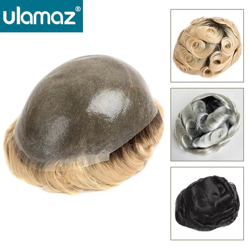 Poly PU Ombre Platinum Men’s Toupee