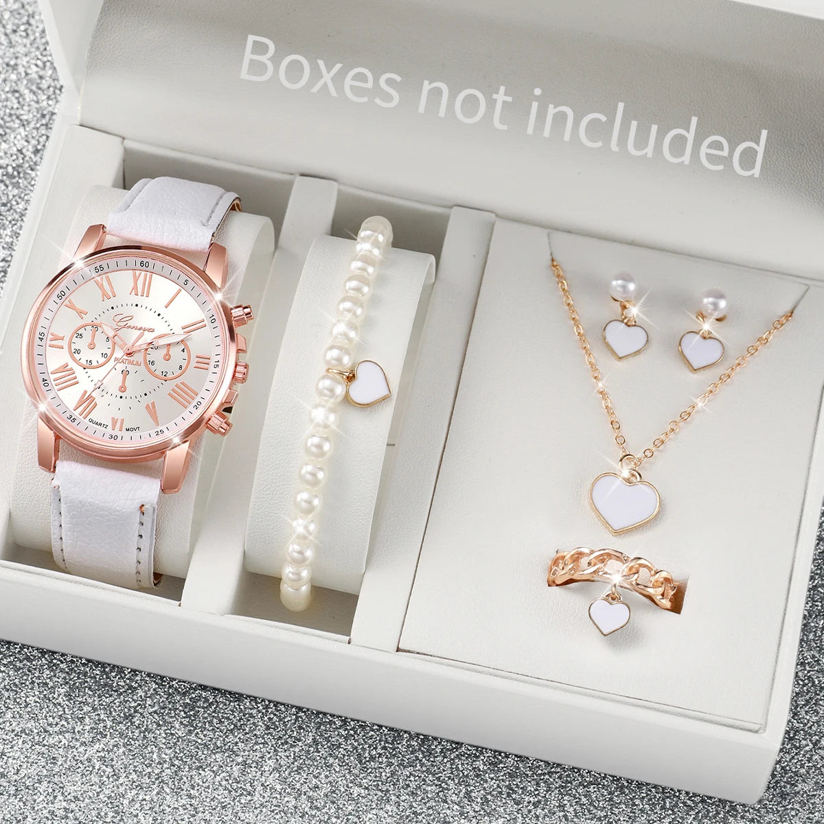 Women's 6-Piece Rhinestone Watch & Jewelry Set