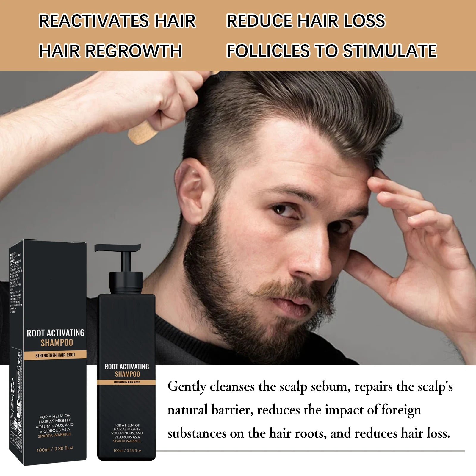 Hair Growth Shampoo for Men | Root Activator, Strengthening & Thinning Hair Treatment