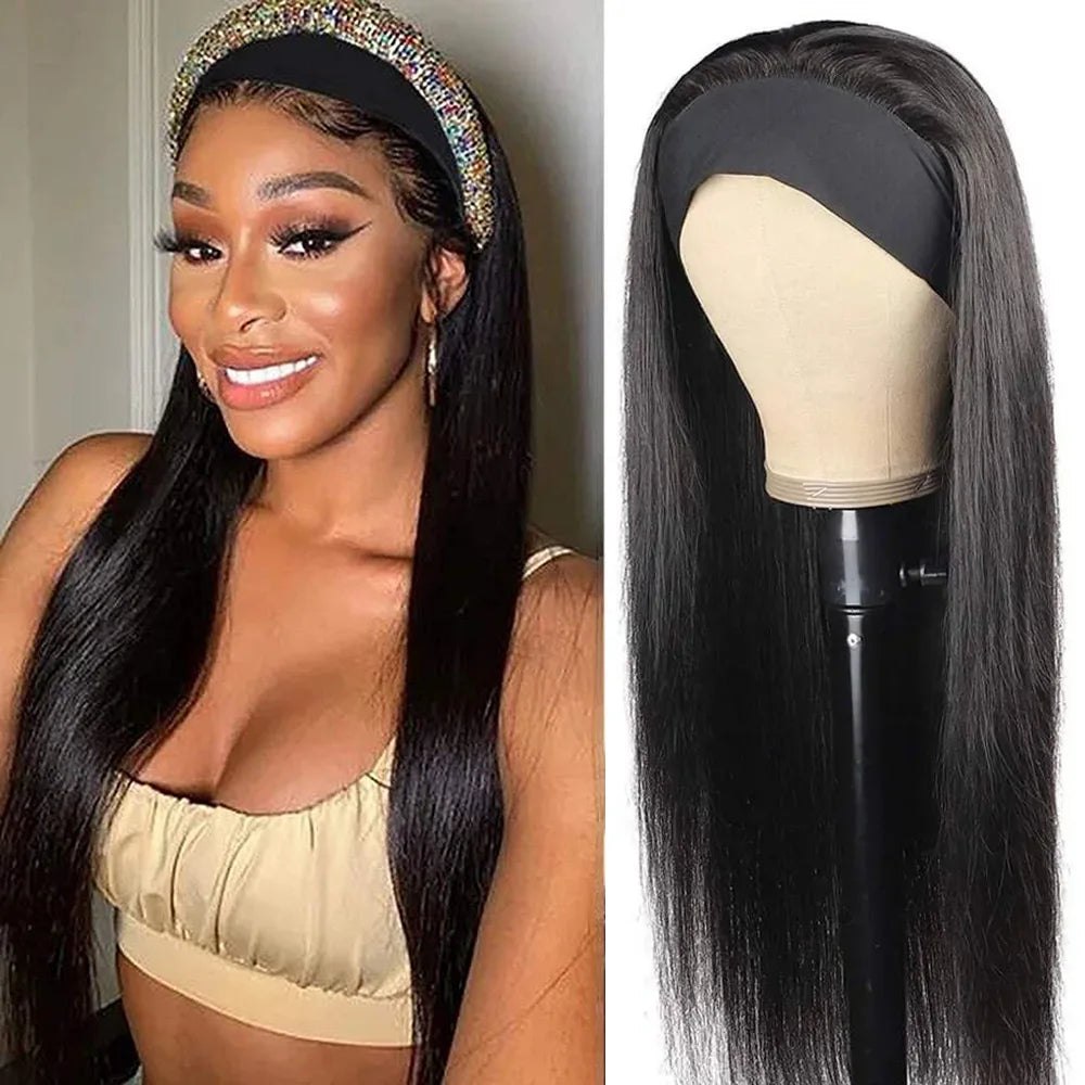 Bone Straight Headband Wig