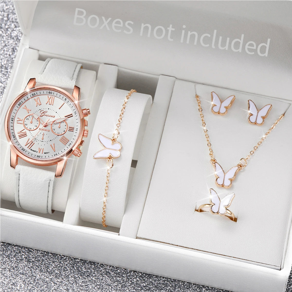 Women's 6-Piece Rhinestone Watch & Jewelry Set