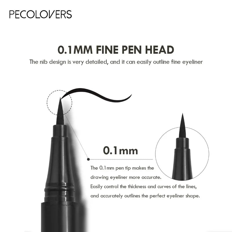 PECOLOVERS Liquid Eyeliner Pen Set – 5pcs Black