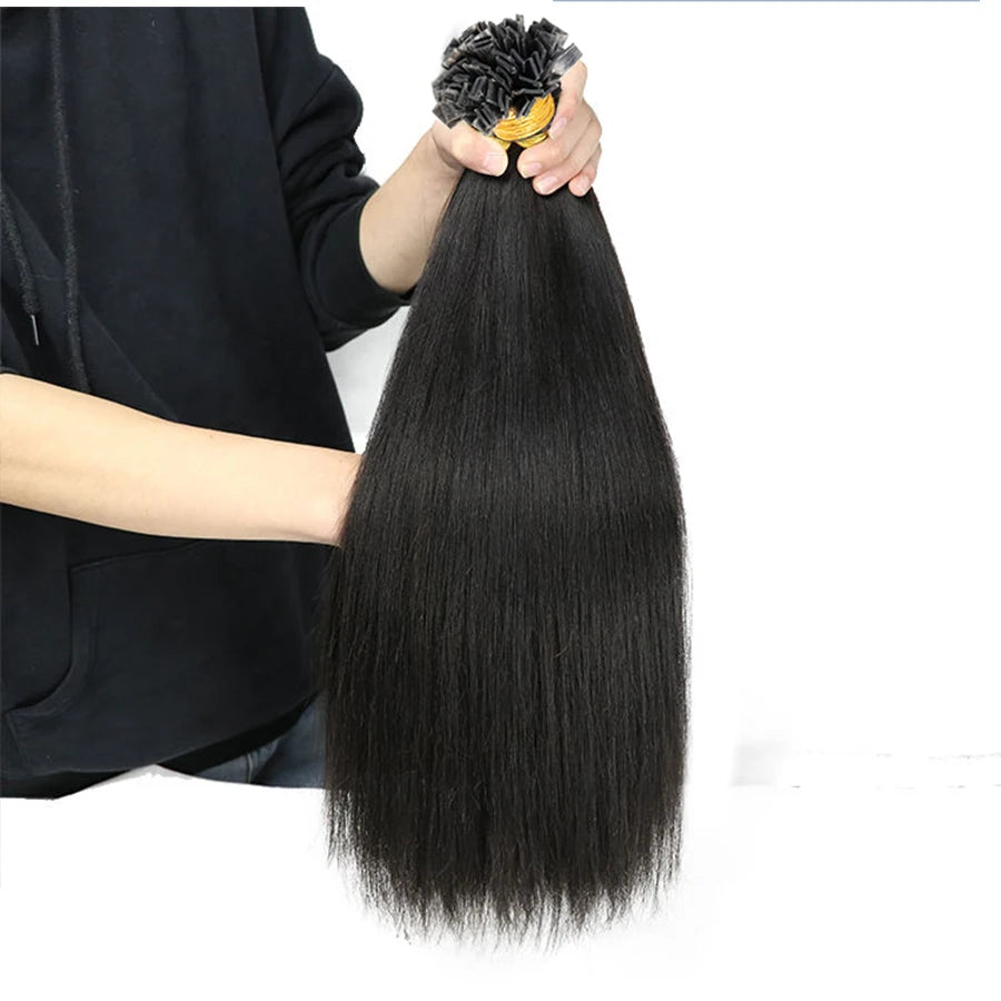 Light Yaki Straight Hair Flat-Tip Extensions