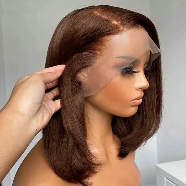 Chocolate Brown Short Bob HD Lace Front Wig