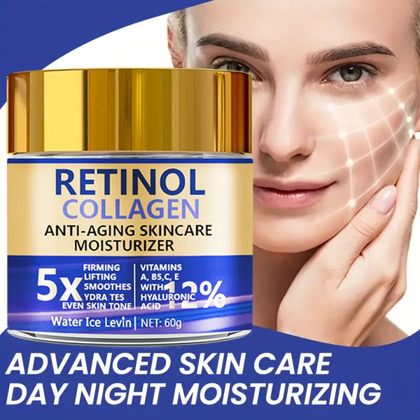 Retinol & Collagen Face Cream – 60g Anti-Aging Moisturizer with Hyaluronic Acid
