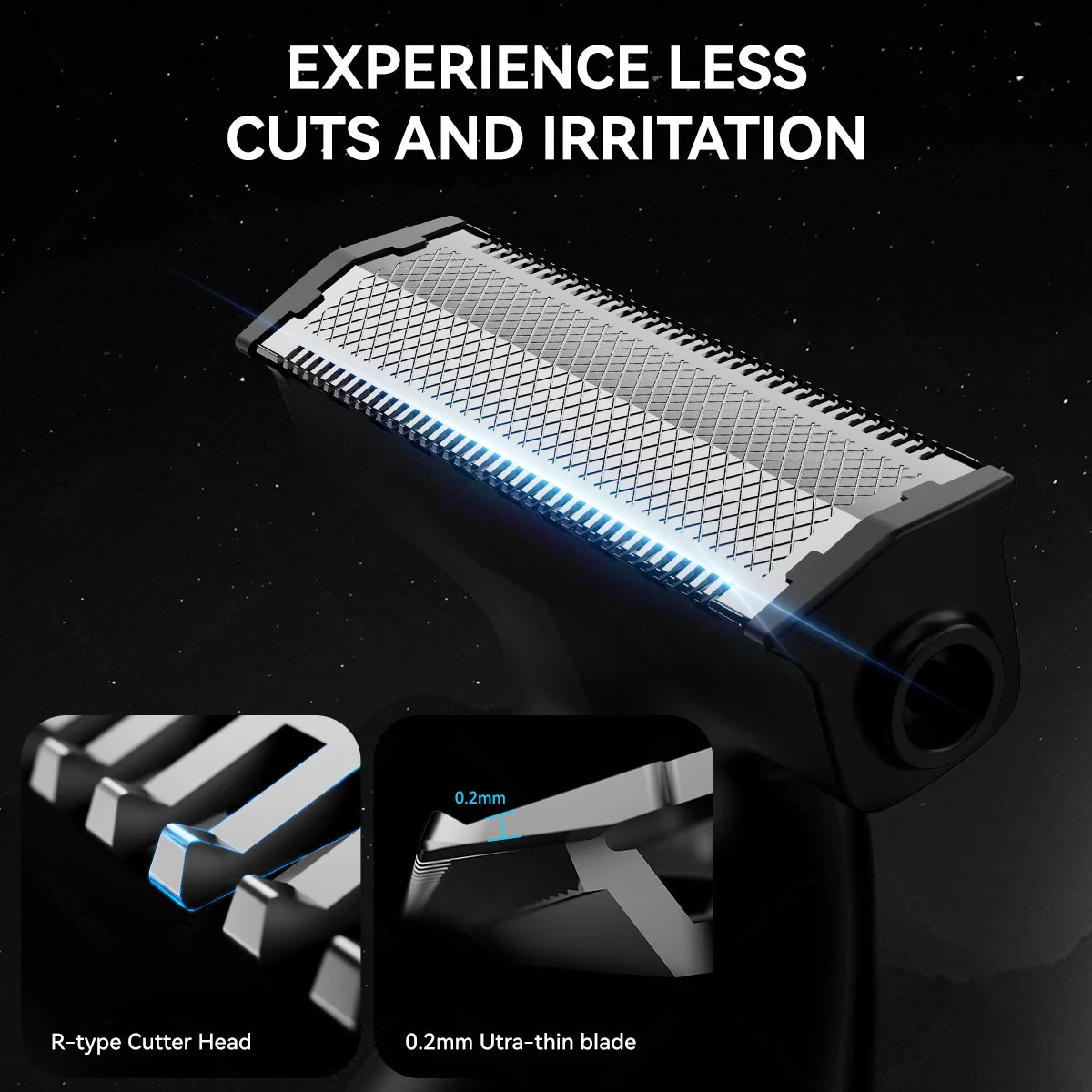 Waterproof Electric Body Hair Trimmer & Shaver IPX6 | 90-Min Battery, 5 Guide Combs
