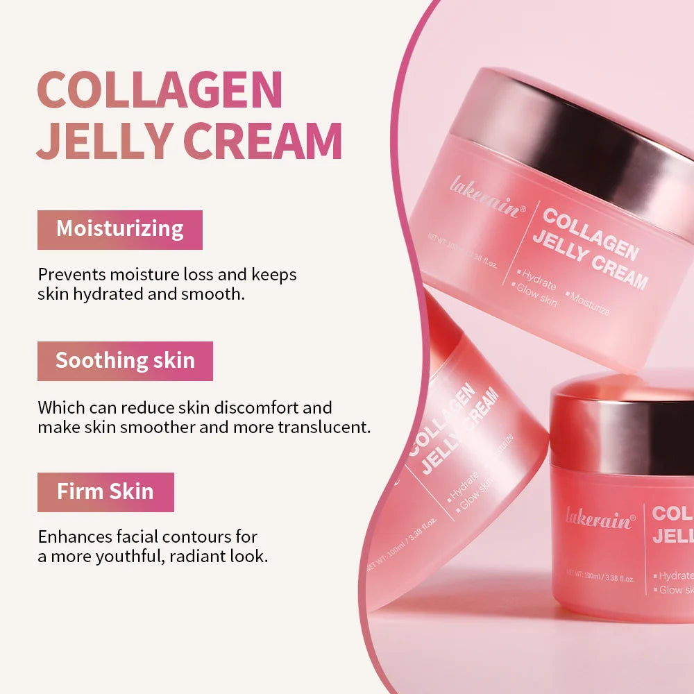 Lakerain Collagen Jelly Cream Hydrating Face Moisturizer – Lightweight Glow Skin Hydration Cream 100ml