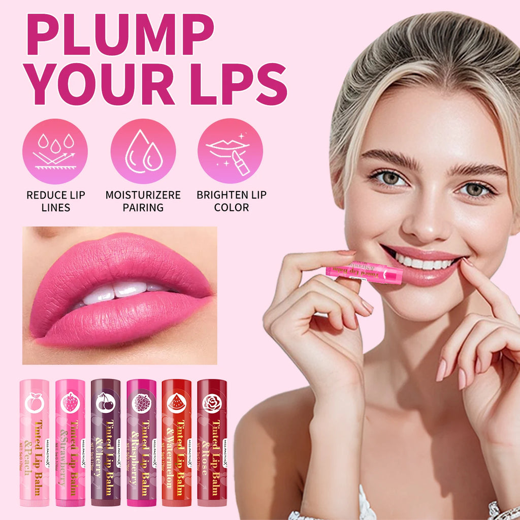 MISS FACTORX Tinted Lip Balm Set – 6 Flavors