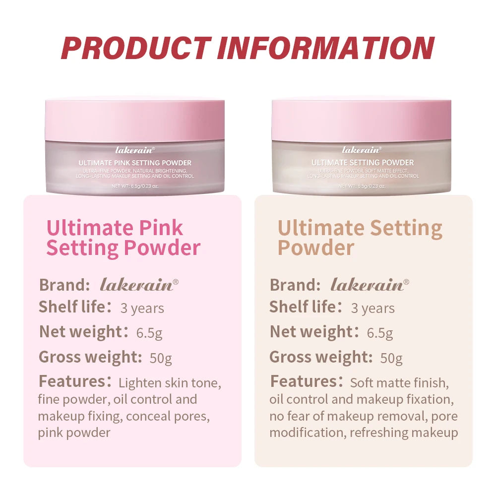 LAKERAIN Matte Pink Setting Powder