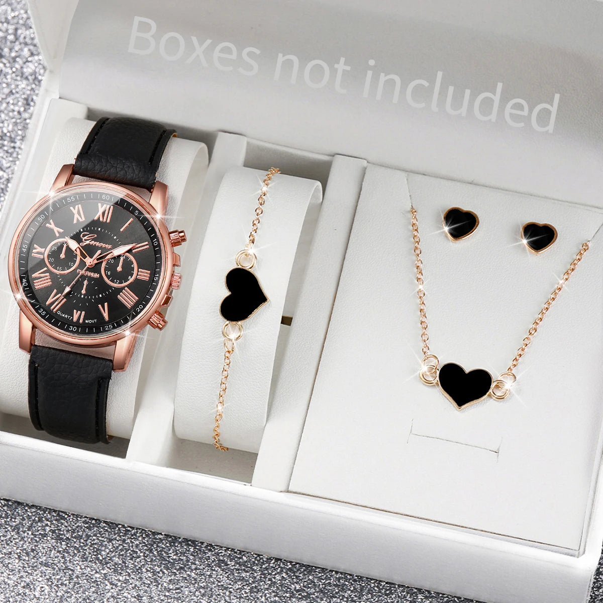 Women's 6-Piece Rhinestone Watch & Jewelry Set