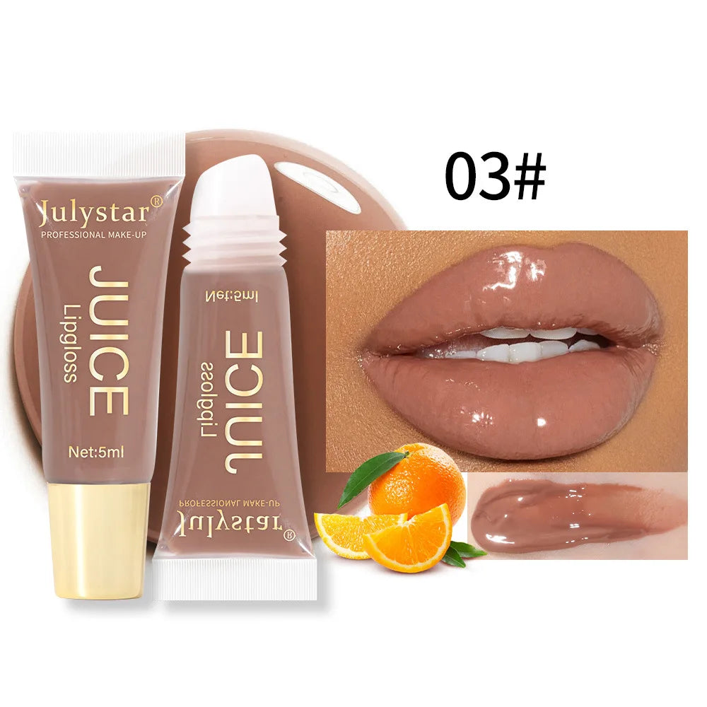 Nude Brown Plumping Lip Gloss – Hydrating High-Shine Lip Juice