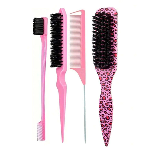Boar Bristle Slick Back Hairbrush Set