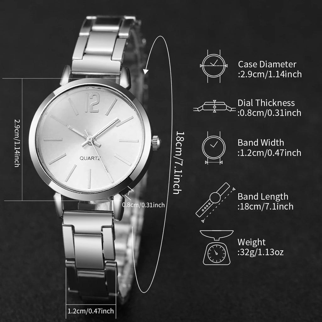 Women's 2-Piece Gold Quartz Watch & Cuff Bracelet Set