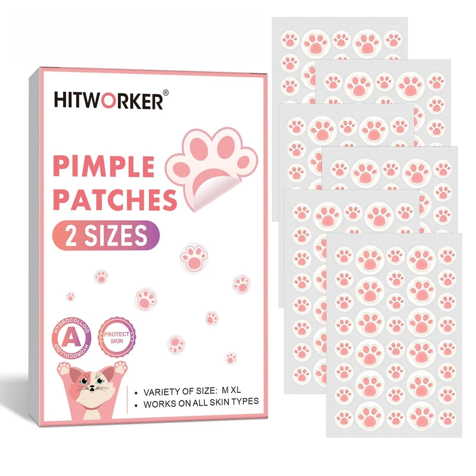 HITWORKER Cute Hydrocolloid Acne Patches (216pcs)