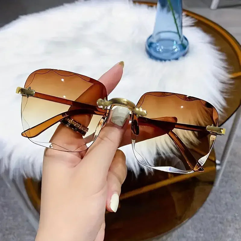 3-Pack Square Rimless Sunglasses for Men & Women | UV400 Protection, Trendy Summer Shades