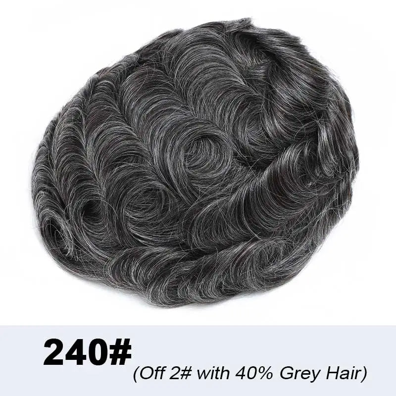 Poly PU Ombre Platinum Men’s Toupee