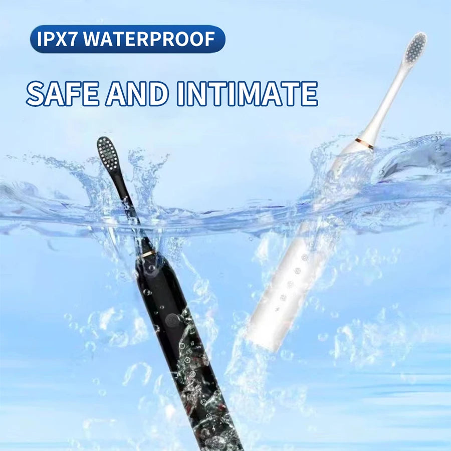 Electric Ultrasonic Toothbrush | 6-Speed USB Rechargeable Waterproof Toothbrush for Adults